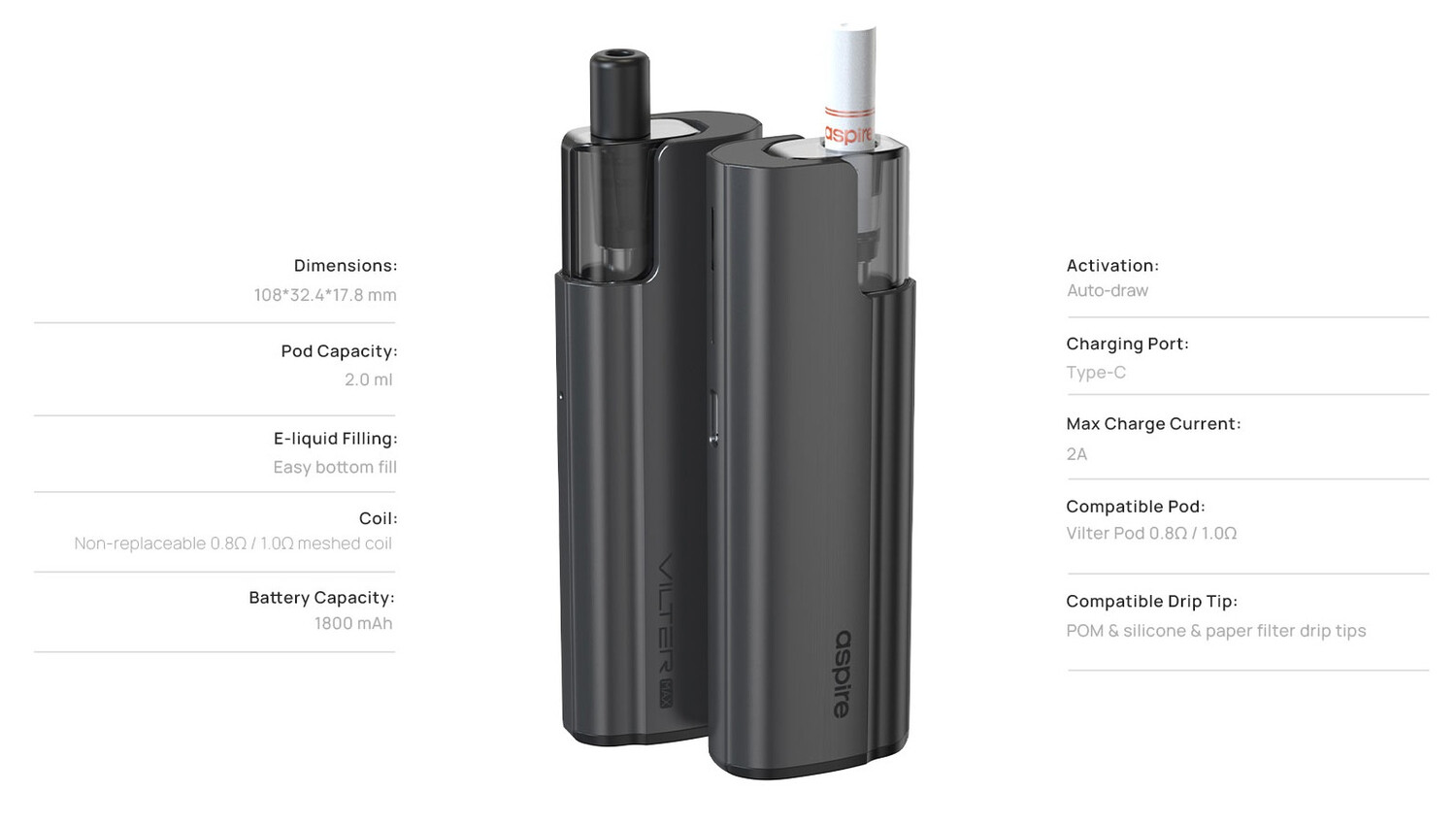 Кликните для увеличения изображения Aspire Vilter Max, изображение 4