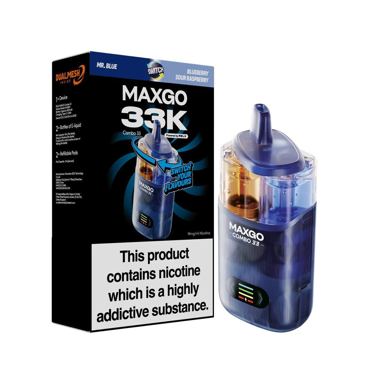Кликните для увеличения изображения Maxgo Combo 33000 затяжек, изображение 2