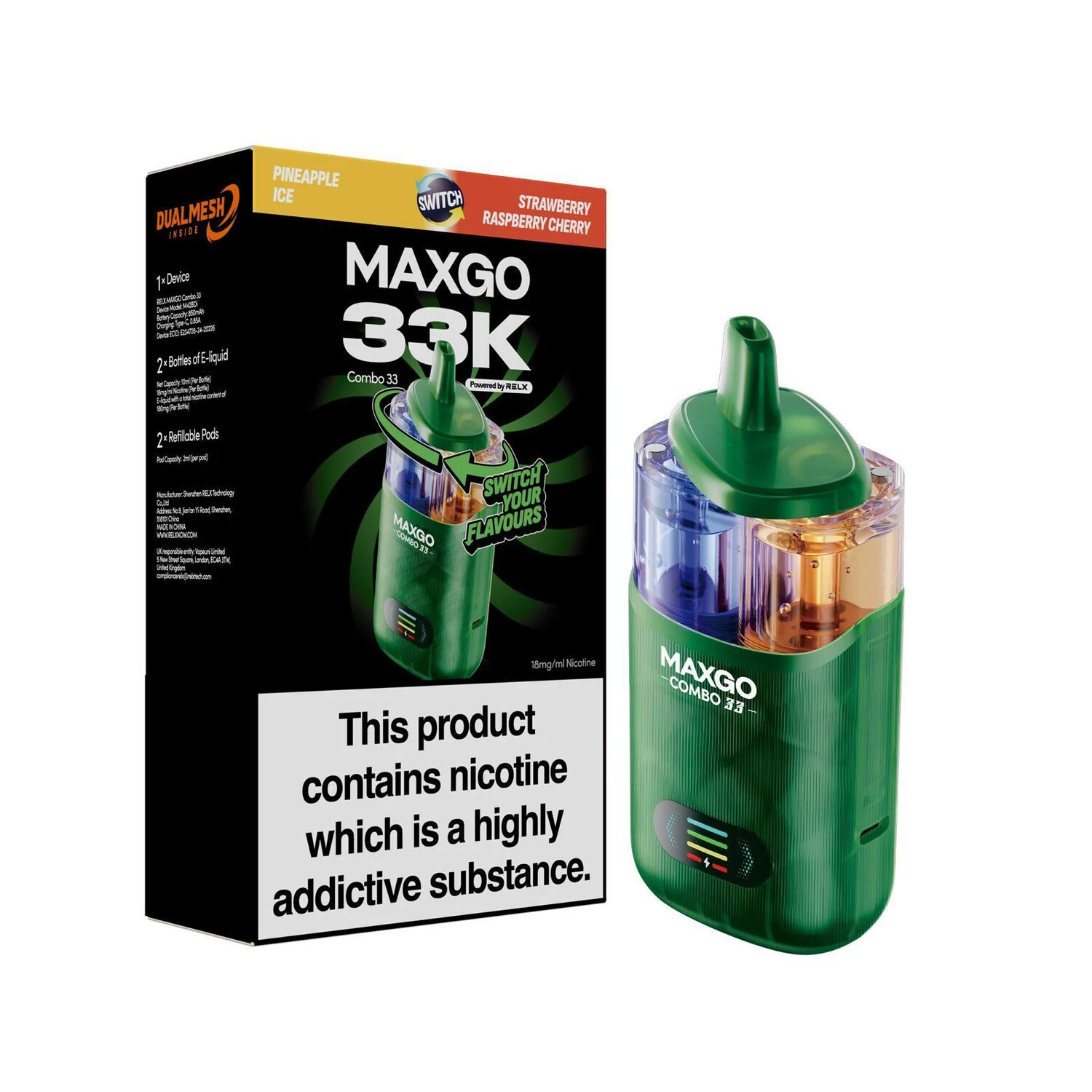 Кликните для увеличения изображения Maxgo Combo 33000 затяжек, изображение 3
