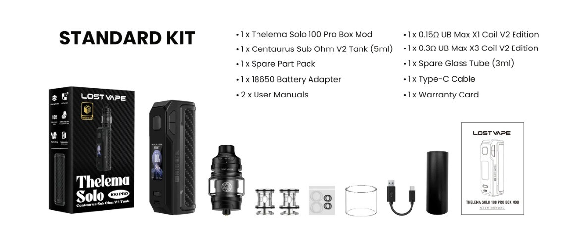 Кликните для увеличения изображения Lost Vape Thelema Solo 100 Pro, изображение 3